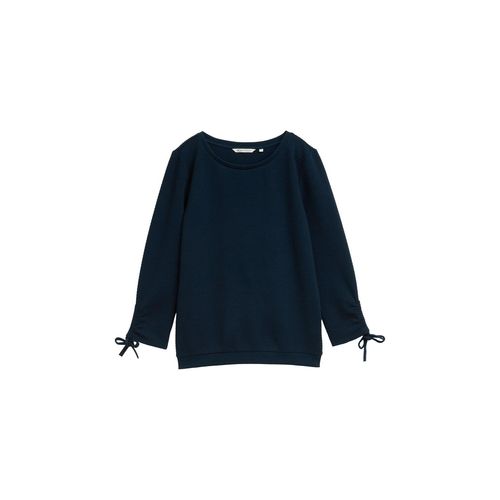 TOM TAILOR DENIM Damen Sweatshirt mit Raffärmeln, grün, Uni, Gr. S
