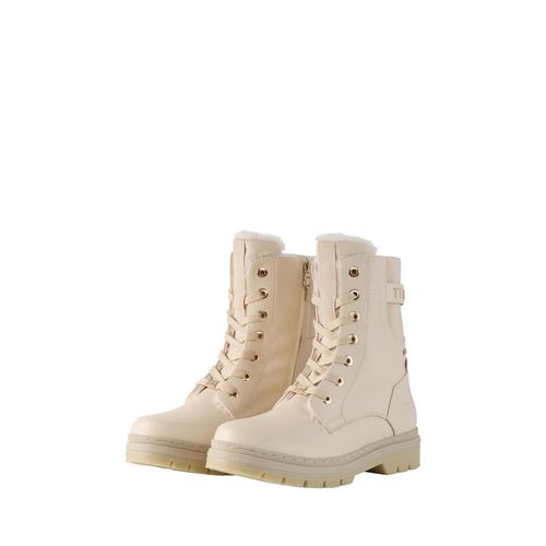 TOM TAILOR DENIM Damen Wasserdichte Stiefel mit Logo-Applikation, beige, Uni, Gr. 41