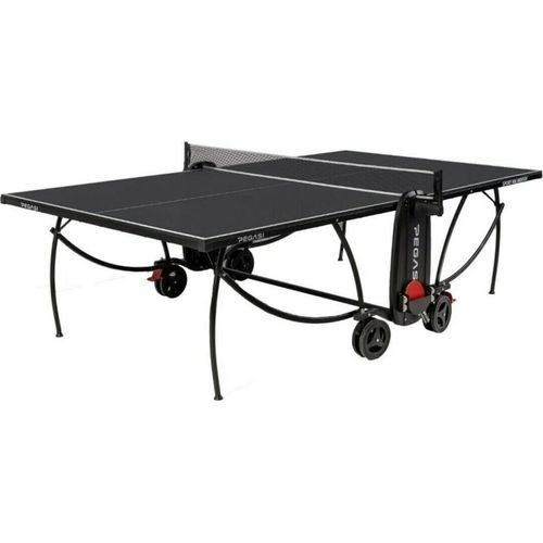 Pegasi Tischtennisplatte 800 - Tischtennisplatte Indoor - Faltbare Tischtennistisch- Klappbar - Original Tischtennistisch - Mit Rädern - Beweglich - Schwarz