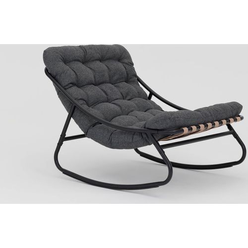Schaukelstuhl Rebecca Mobili Maskat 74x78x101 Stahl Polyester Grau Modern