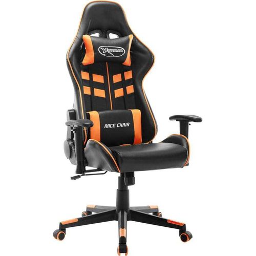 Gaming-Stuhl Schwarz und Orange Kunstleder