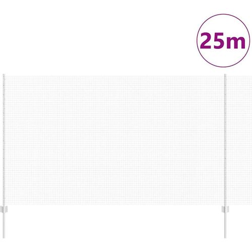 vidaXL Zaun mit Pfosten Silber 1.4 x 25 m Stahl