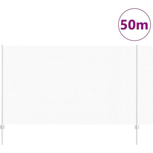 vidaXL Zaun mit Pfosten Silber 1.4 x 50 m Stahl
