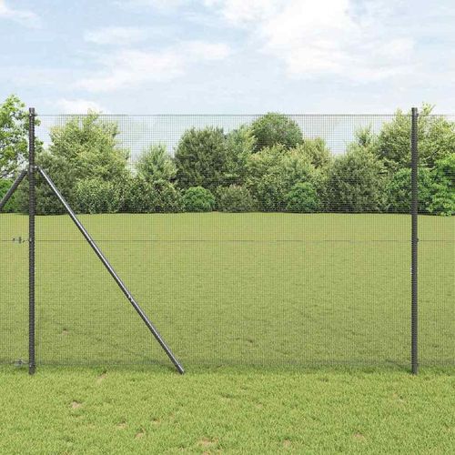 Zaun mit Pfosten Grau 1.5 x 10 m Stahl