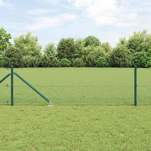 Zaun mit Pfosten Grün 0,6 x 10 m Stahl