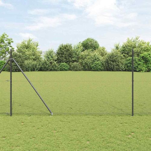 Zaun mit Pfosten Grau 1.5 x 10 m Stahl