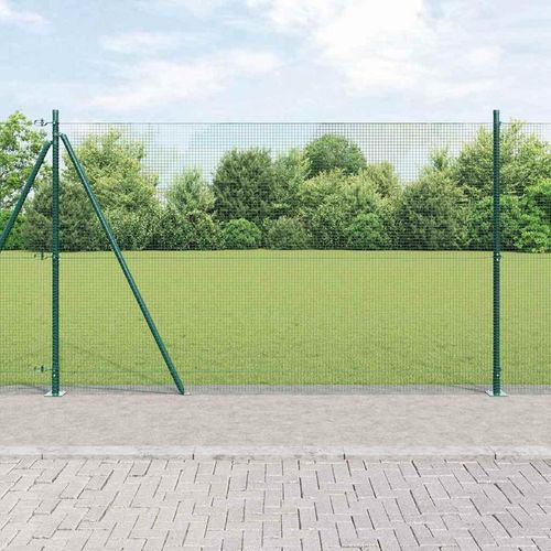 Zaun mit Pfosten Grün 1.4 x 25 m Stahl