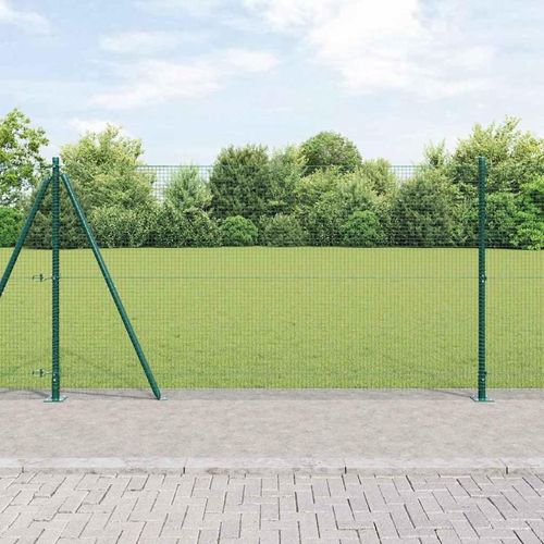 Zaun mit Pfosten Grün 1.2 x 50 m Stahl