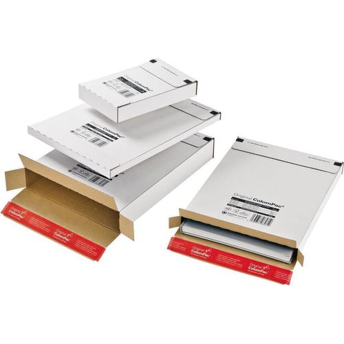 100x ColomPac CP 065.55 Versandkarton Kurierpaket, für Großbrief, weiß