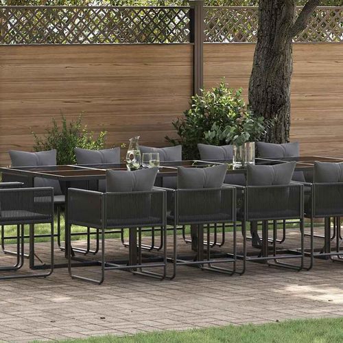 Garten Essgruppe 15 pcs Schwarz Stahl