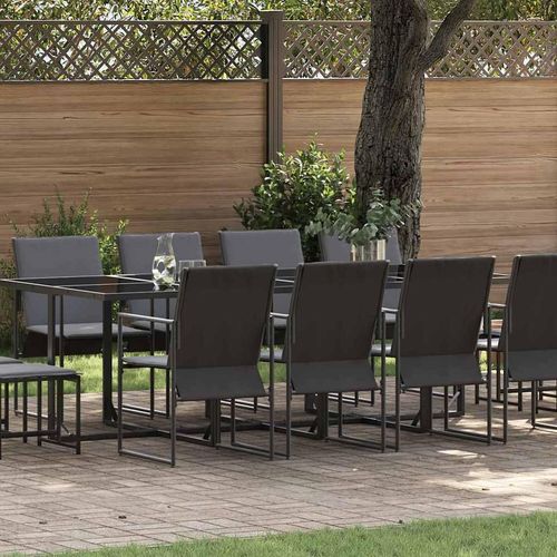 Garten Essgruppe 13 pcs Schwarz Stahl