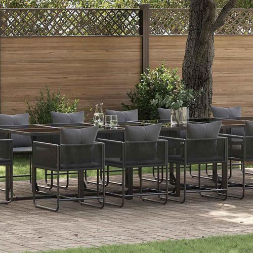 Garten Essgruppe 13 pcs Schwarz Stahl