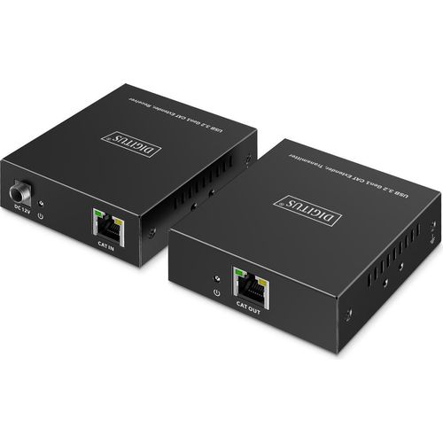 DIGITUS USB Extender 3xUSB-A 1xUSB-C mit CAT-Kabel schwarz