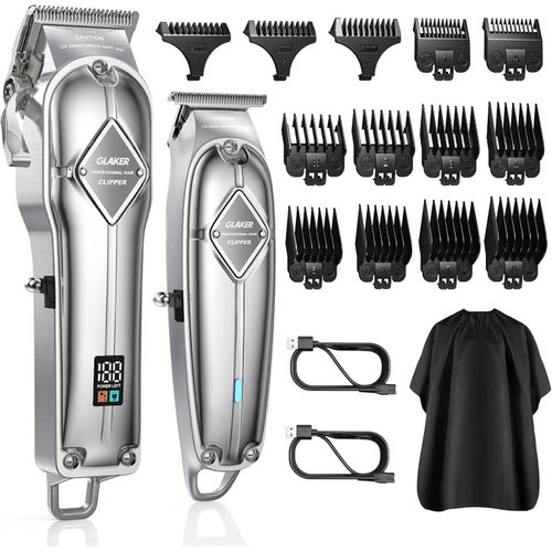 Haarschneidemaschine , Akku-Friseur Professionelles Haarschneide-Set Bartschneider für Männer Frauen Kinder, Fading Clippers mit 13 Guards