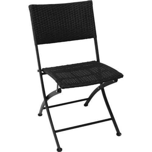 Bolero klappbare Rattanstühle mit Stahlrahmen schwarz (2 Stück)
