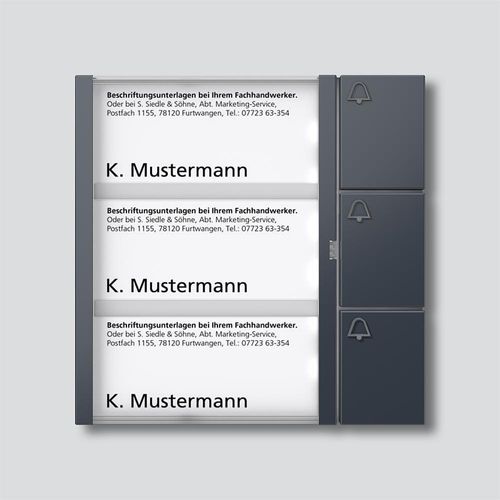 Siedle TM 612-3 AG Tasten-Modul in Anthrazitgrau
