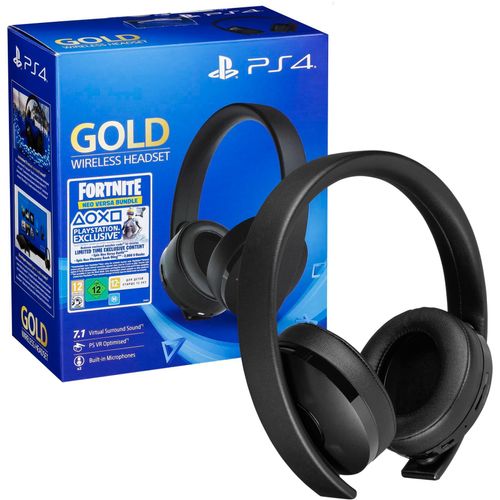 Sony Playstation 4 Official Gold Wireless Headset 7.1 Black (Fortnite Bundle) PS4