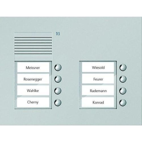 Audio Außenstation Serie PUK 8 Klingeltasten (rechtsbündig), 2-spaltig, UP silber TCS PUK08/2-EN