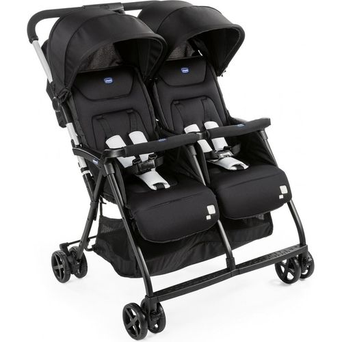 Chicco Zwillingsbuggy Ohlala' TwinUltraleichter Zwillingswagen Mit Kompakten Faltmaß, Inkl. Regenschutz, Einhängekorb, Gurtpolstern