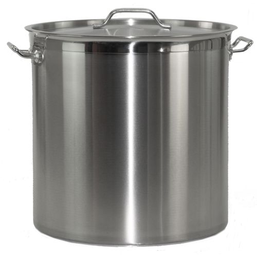 Kochtopf aus Edelstahl mit Randverstärkung und Deckel Ø45cm H45cm 71,5Liter