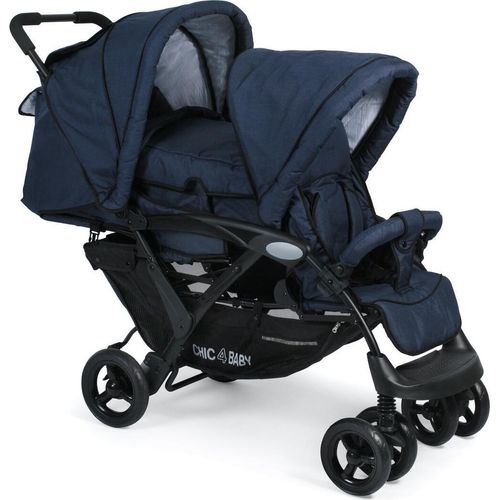 Chic 4 Baby Geschwisterwagen Duo Kinderwagen Jeans navy blue