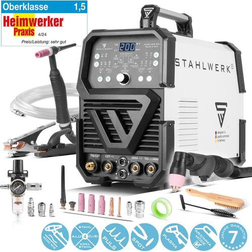 STAHLWERK 4-in-1 Kombi-Schweißgerät AC/DC WIG 200 Puls D CUT