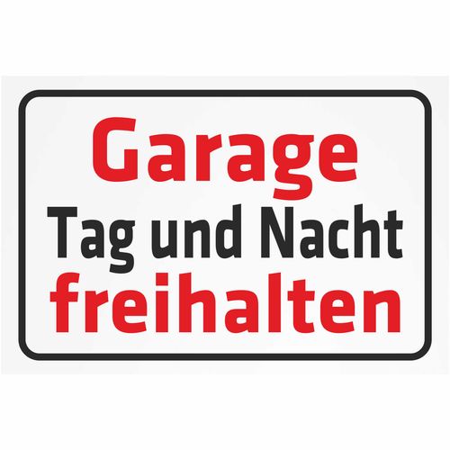 INDIGOS UG - Aluverbundplatte Schilder 3mm - Sicherheit - Garage Tag und Nacht freihalten - 800x600 mm