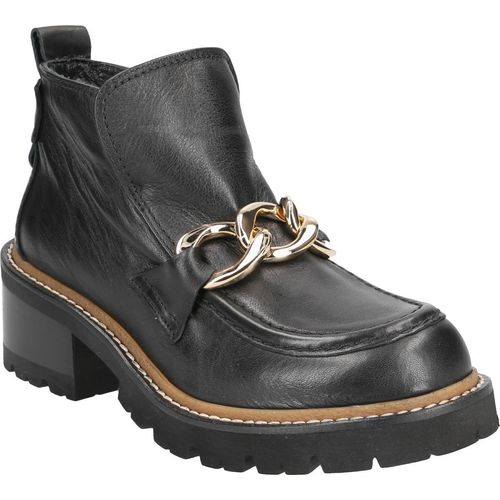 Donna Carolina Slipper & Mokassin 46.254.128, Glattleder, Schwarz, Damen