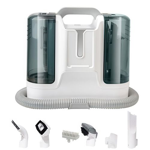 Waschsauger Teppichreiniger,Nass-Trocken-Sauger, Fleckenreiniger für Teppiche, Polster, Treppen, Auto, Sofa, mit 6 Zubehör,400W