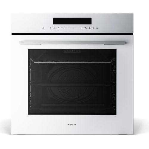 Klarstein Velaire Einbaubackofen 60 cm - 74L, 13 Funktionen, Energieeffizienz A+, Touch-Bedienung, Timer, Backofen Einbaugerät, Leicht zu Reinigen, Weiß