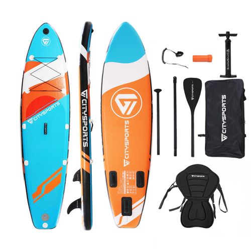 Stand Up Paddle Set 320x80x15 cm Belastbar bis 160kg SUP-Paddel Aufblasbar Stabil Leicht Komplett Set Tragetasche Paddel
