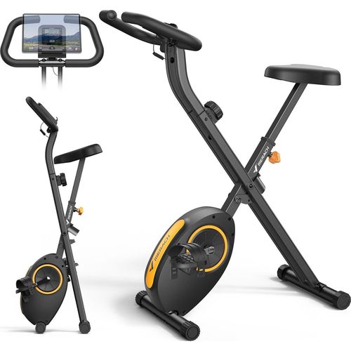 MERACH Klappbares Heimtrainer, kompakt und leise, 16 Magnetstufen, LCD-Bildschirm, Tablet-Halterung, für den Heimgebrauch