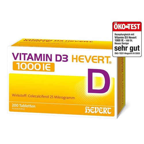 VITAMIN D3 HEVERT 1000 I.E. Tabletten 200 St