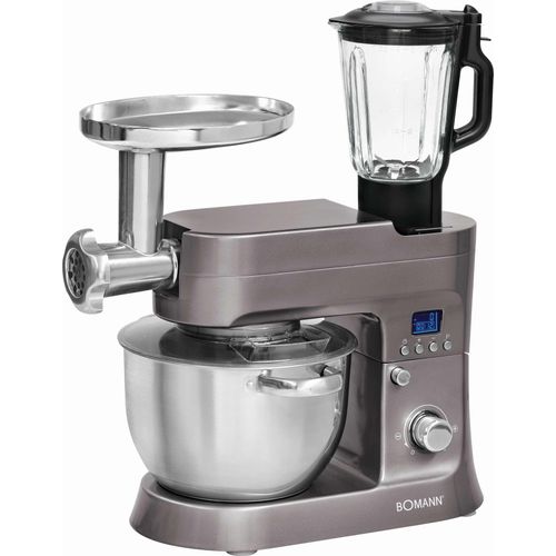 Bomann Knetmaschine KM 1395 CB titan, Fleischwolf, Pastafunktion, 1500 W