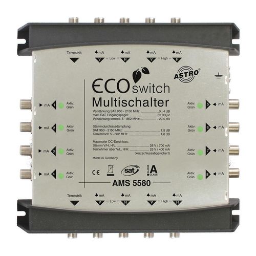 Astro AMS 5580 ECOswitch Profi-Multischalter Kaskadenbasisgerät, 5-Eingänge, 4SAT (360585)