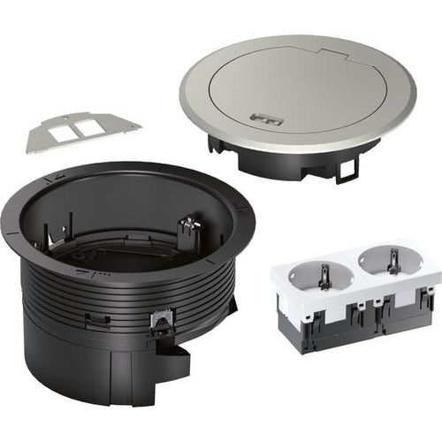 HAGER BSR02D01 Installationsdose R02, 2xSCHUKO Keystone (BSR02D01)