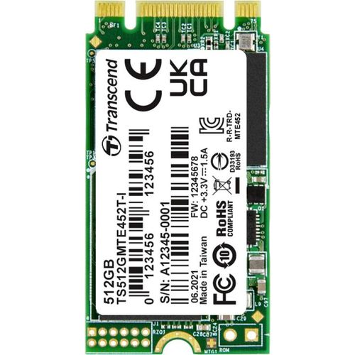 Transcend MTE452T-I M.2 512 GB PCI Express 3.1 NVMe 3D NAND (TS512GMTE452T-I)