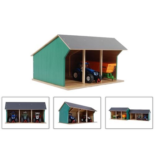 Kids Globe Fahrzeugschuppen 1:32 für bis zu 3 Fahrzeuge Maße 45x28x22 cm