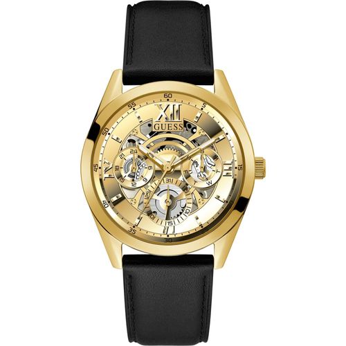 Guess Herren Armbanduhr Multifunktionsuhr Tailor schwarz, gold 42 mm GW0389G2