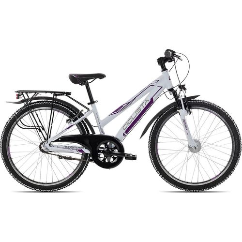 Ciclista Adventure 3 24 Trapez sportliches Kinderfahrrad mit Gepäckträger 24 Zoll Weiß 34 cm