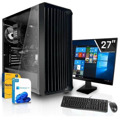 SYSTEMTREFF Büro PC-Set - Core i5-12400 - Intel UHD Graphics 730 - 16GB DDR4 - 1TB NVMe - 27 Zoll Monitor - Windows 11 Pro - Desktop