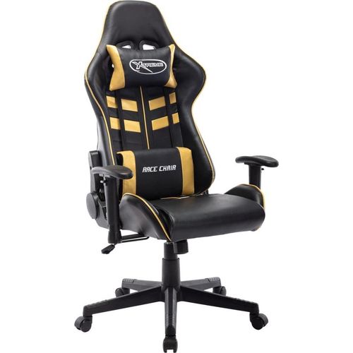 Gaming-Stuhl Schwarz und Golden Kunstleder