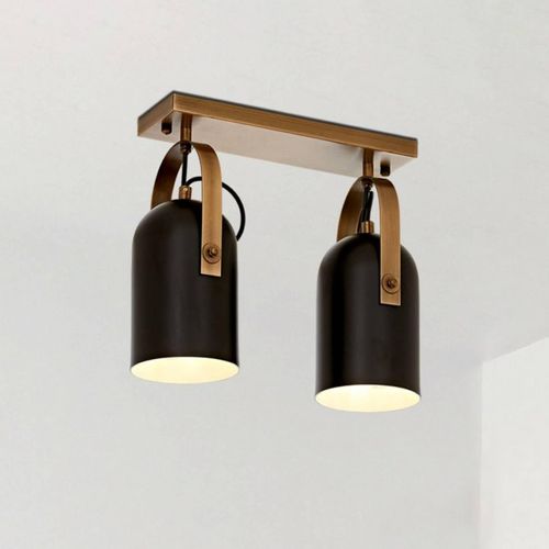 Deckenleuchte Esra, schwarz, Länge 32 cm, Metall, 2-flammig