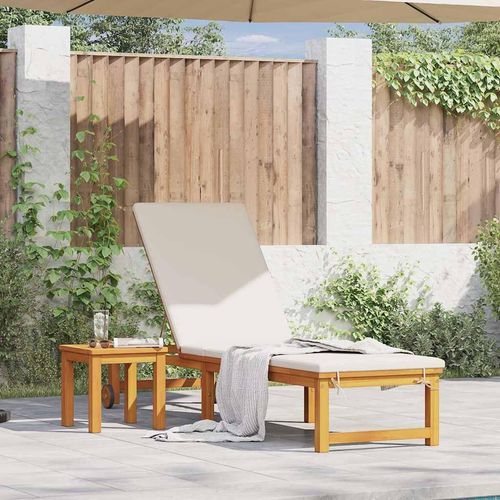 Sonnenliege 1-Person Braun 53 x 202 x 89cm Massivholz Akazie
