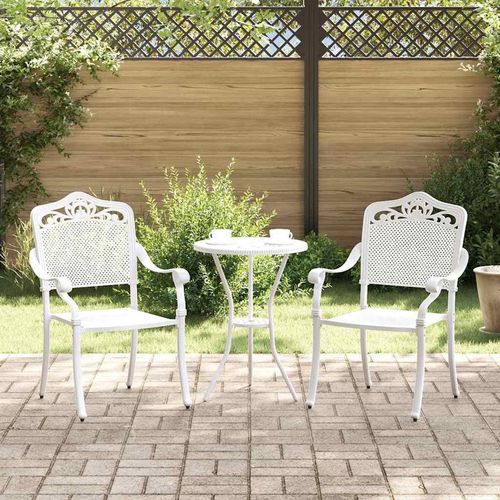 Gartenstuhl 2 pcs Weiß 55 x 56,5 x 91cm Aluminium