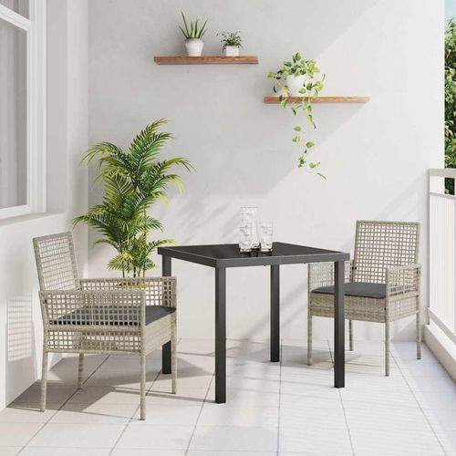 Gartenstuhl 2 pcs Hellgrau 53 x 60 x 85 cm Poly-Rattan