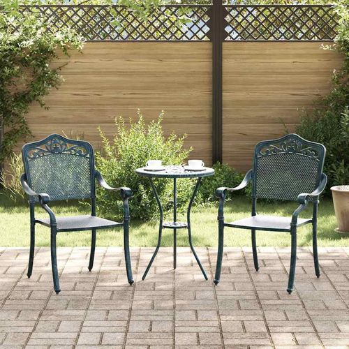 Gartenstuhl 2 pcs Grün 55 x 56,5 x 91cm Aluminium