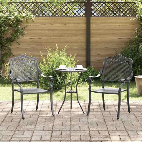 Gartenstuhl 2 pcs Schwarz 55 x 56,5 x 91cm Aluminium