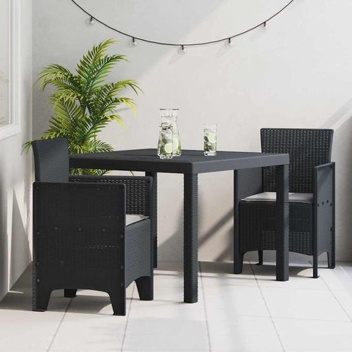 Garten-Essset 3 pcs Anthrazit 100 x 100 x 73 cm Polypropylen