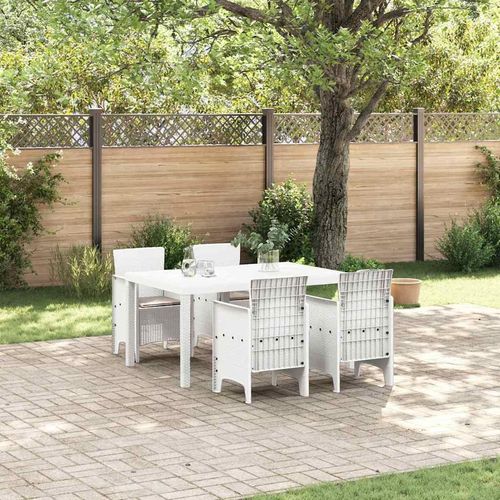 Garten Essset 5 pcs Weiß 150 x 100 x 73 cm PE-Rattan
